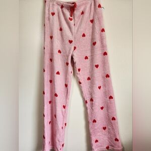 Pink Heart Womens Pajama Pants